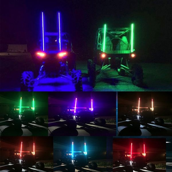 360 Beam UTV Safety Flags , IP67 Remote Control Light Up Flag Pole For ATV