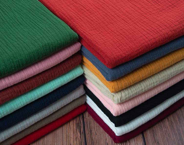 Breathable Crinkle Cotton Fabric By The Yard 156X120 Large Gauze Blanket
