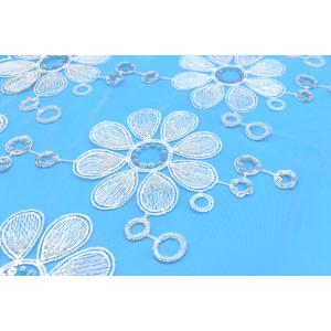 China Sequins Mesh Embroidery Milk Silk Lace Trim Customized New Design on sale