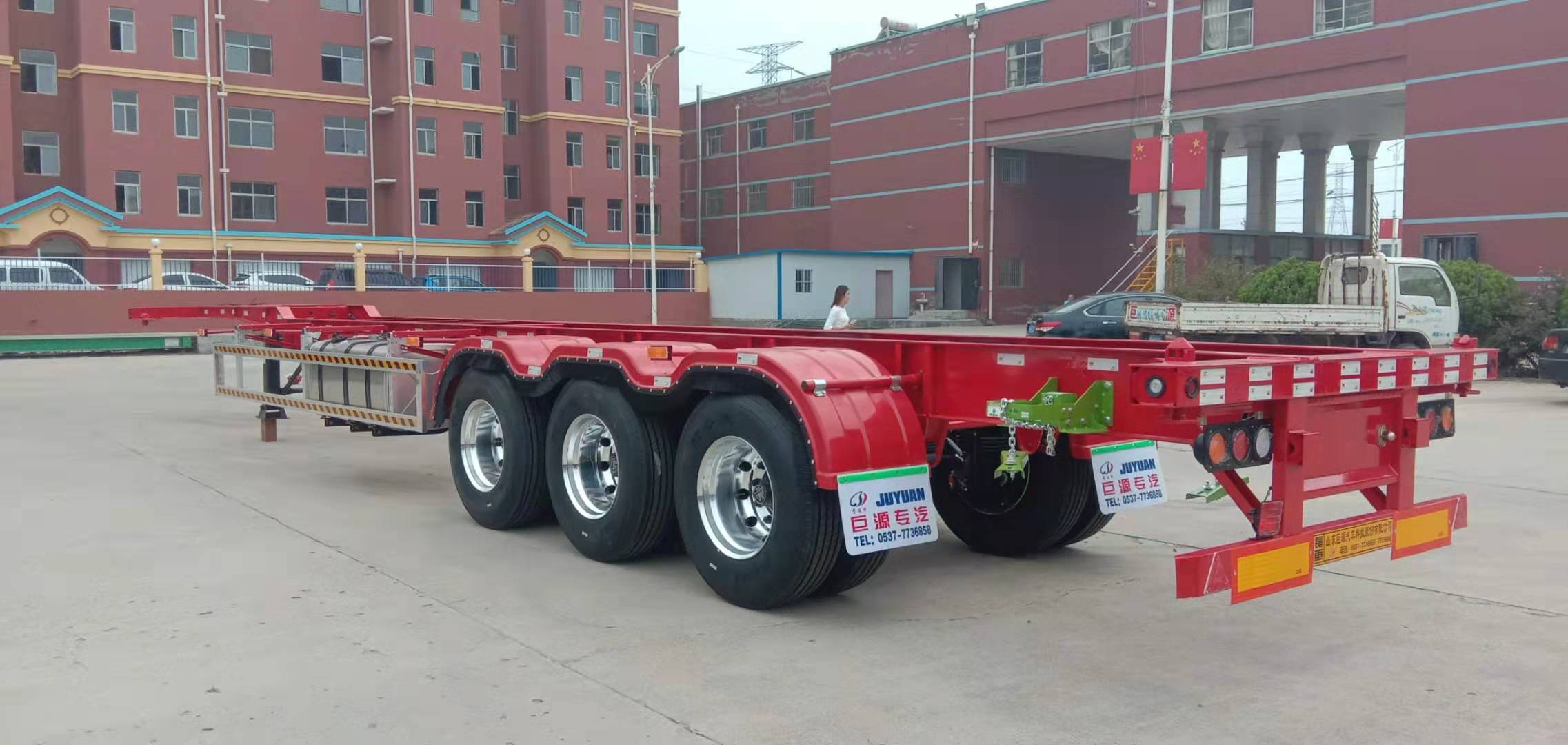 Multi Axles Skeleton Semi Trailer with 2''/3.5'' Bolt Type Kin Pin and 12R22.5 Tire