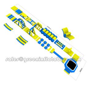 Eco Friendly Kids Inflatable Water Park , Inflatable Water Obstacle Course