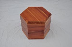 China Hexagonal Cedar wood Pet Urns, Unique Cremation urns on sale