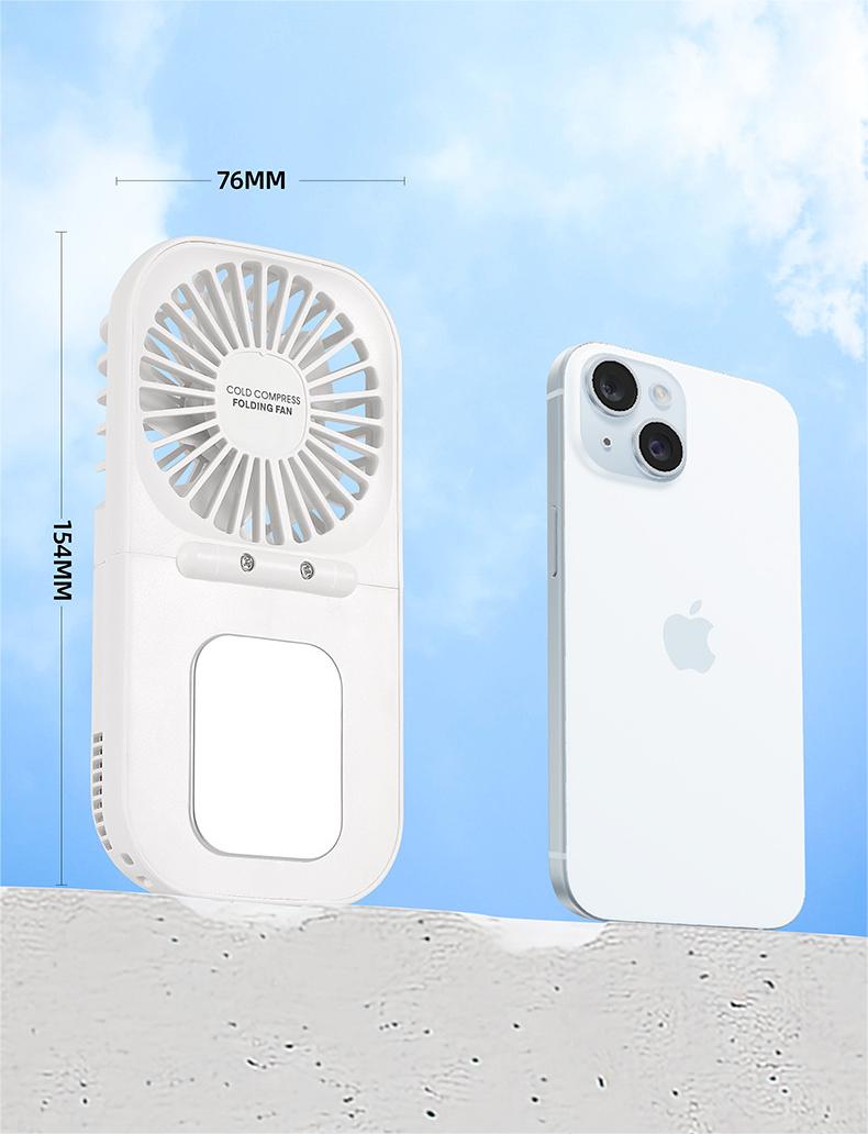 English Portable Handheld Small Fan USB Charging Desktop Folding Hanging Neck Fan