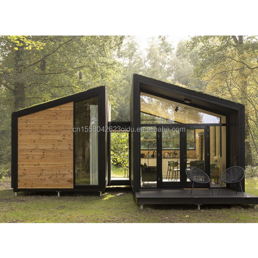50/75/100mm Wave Sandwich Panel Wall Modern 20ft EU Prefabricated Container houses Wooden House Independent Garden Apartment for Hotel
