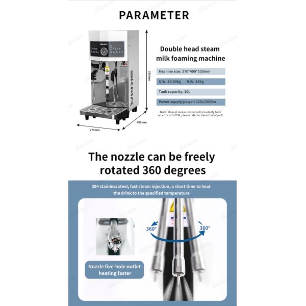 Fully Automatic Control Panel Double Steam Milk Foaming Machine For Coffee Shop