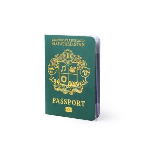 China PU Leather Cover Passport Booklet Printing With Logo Gold Foiled 90mmxH125mm on sale