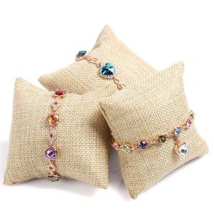 Jute Bracelet Jewelry Display Linen Watch Pillow With Logo Printed