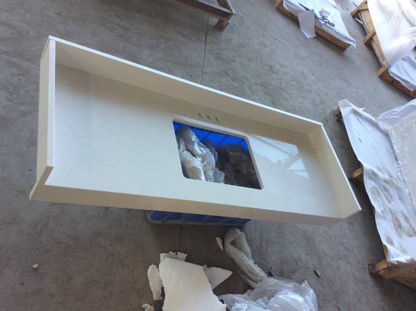 Quality Solid Stone Sparkle Quartz Countertops , Quartz Kitchen Top Heat Resistance wholesale