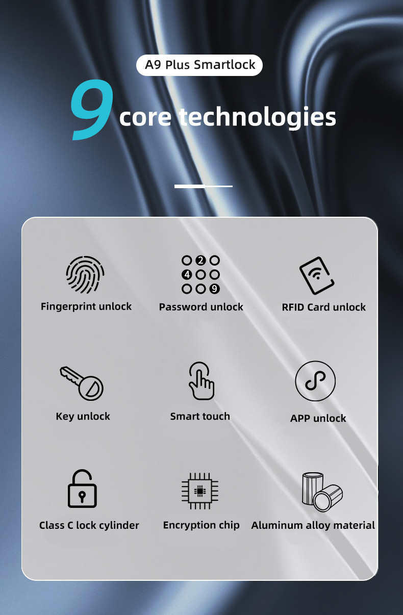 50mm Fingerprint Smart Door Locks Digital Password With Semiconductor Sensor
