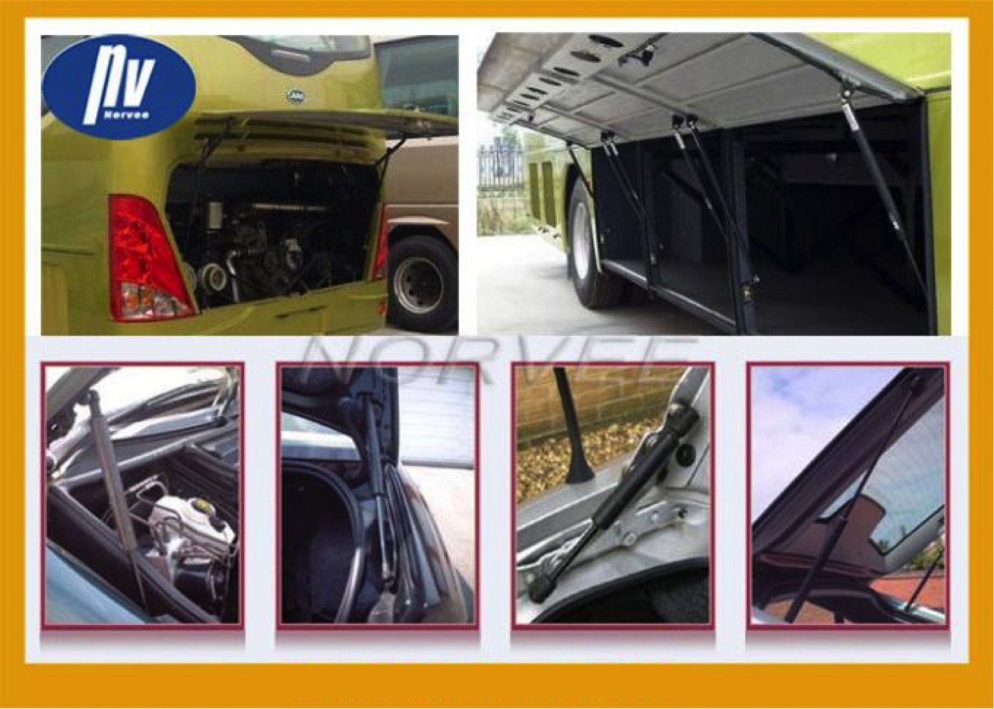Bus Industrial Gas Springs With Ball Stud , Gas Filled Struts For Automobile