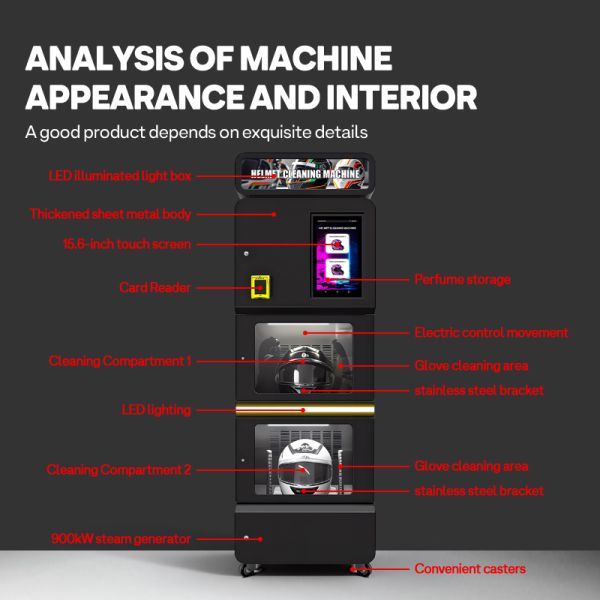 Haloo Self Service Helmet Cleaning Vending Machine | 360 ° Deep Cleaning and Disinfection