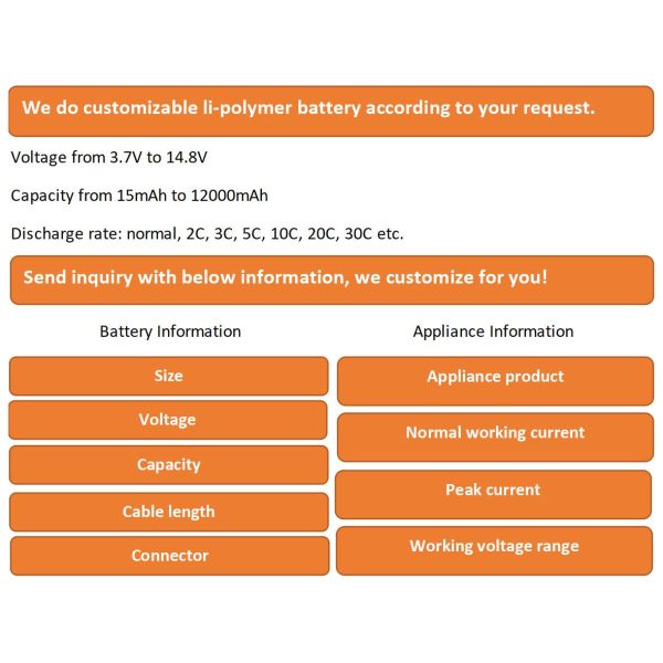 552535 3.7V 450mAh Lithium Polymer Battery for Power Tools and Consumer Electronics