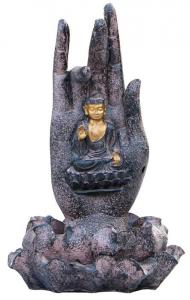Quality Small Polyesin Lord Buddha Statue Water Fountain , Buddha Seated On Lotus wholesale