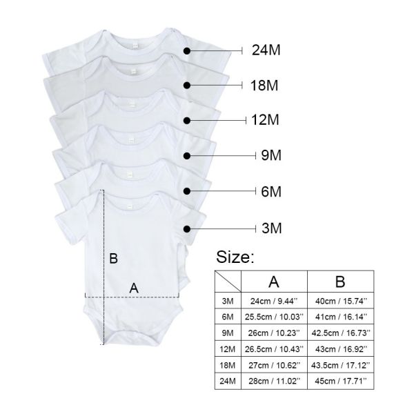Newborn Infant Long Sleeve Sublimation Onesie Blanks For Heat Transfer Printing
