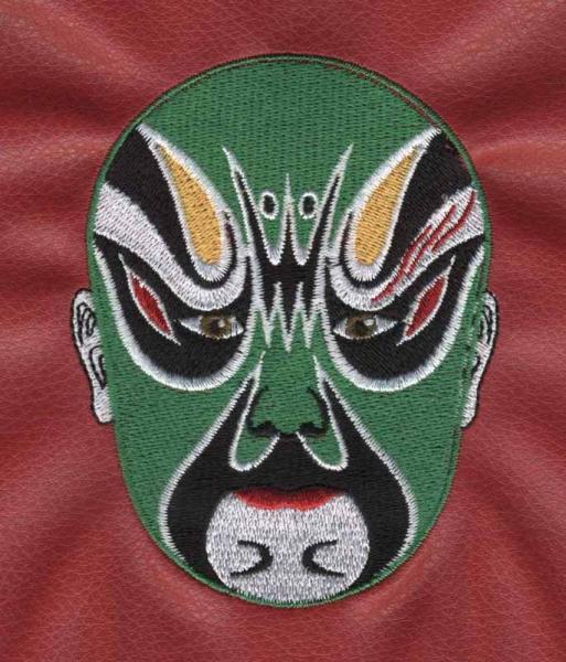 Custom Embroidery Digitizing Face book Beijing Opera Facial Masks Zhuwen