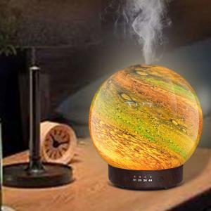 Quality HOMEFISH 3D Glass Design Essential Oil Diffusers Planet Humidifier 120ml wholesale
