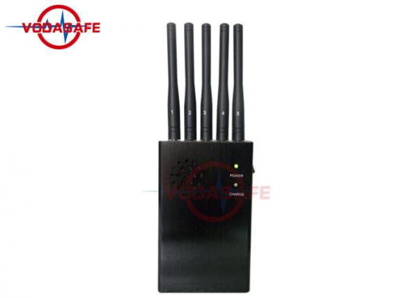 Cheap Five Antennas Portable Signal Jammer Europe Style Cover Radius 2 - 20m for sale