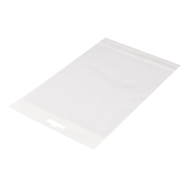 Resealable Clear Transparent Plastic Packaging Pouch with Adhesive tap