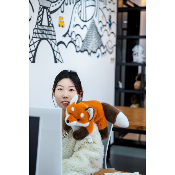 OEM ODM Orange Fox Plush Toy Soft Realistic Stuffed Animals Cartoon Characters