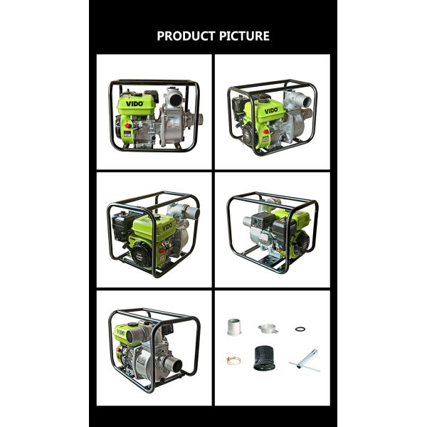 6.5hp 80x80mm 28m Head 196cc 3 Inch Gasoline Water Pump