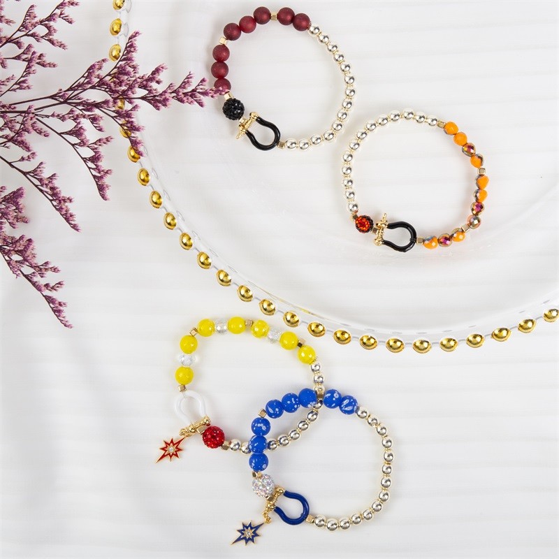 Deep Red Seed Beaded Bracelets Unisex Stretchy Nylon Thread Stacking