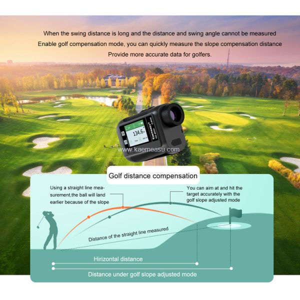 kaemeasu Rechargeable Laser Rangefinder Voice Golf Range Finder LCD Display Telescope With Side Screen J1200