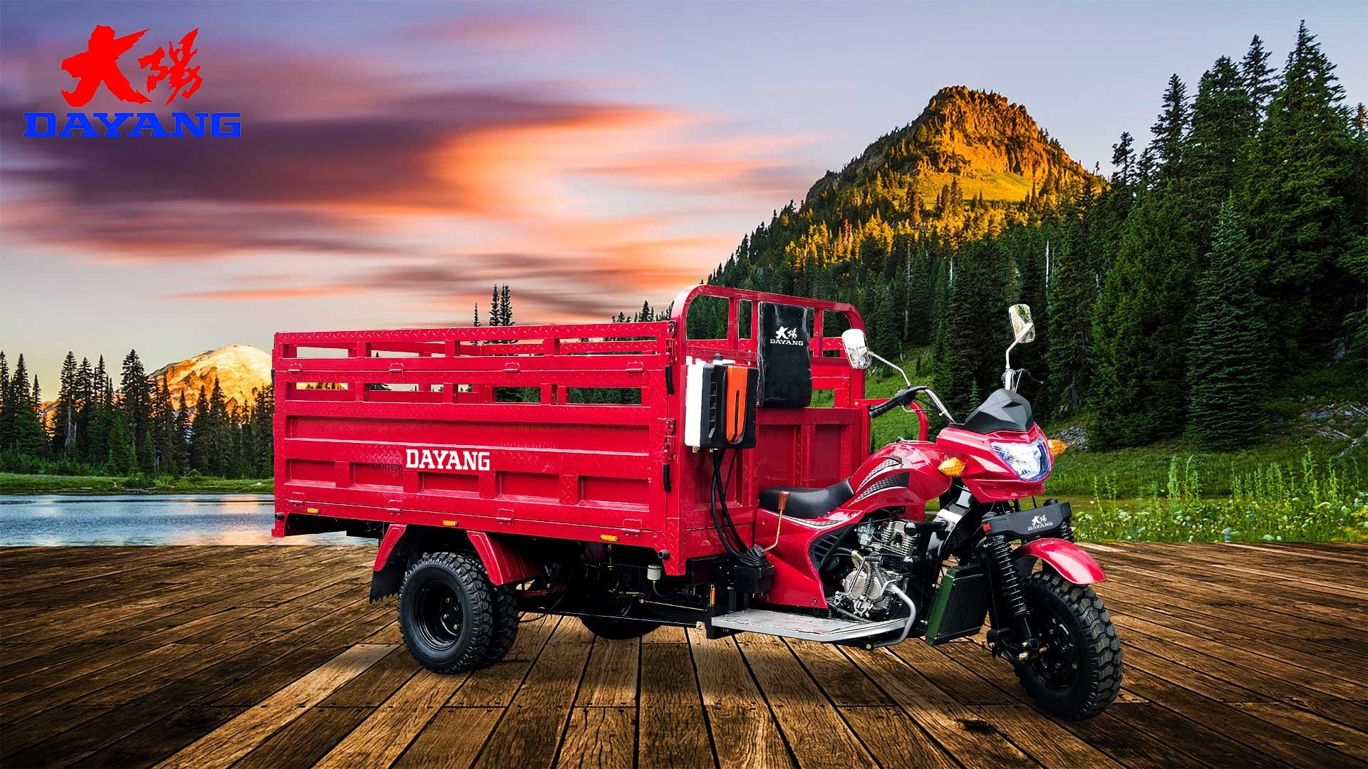 300cc Heavy Duty Cargo Tricycle with 5 Wheels and Full Floating Rear Axle