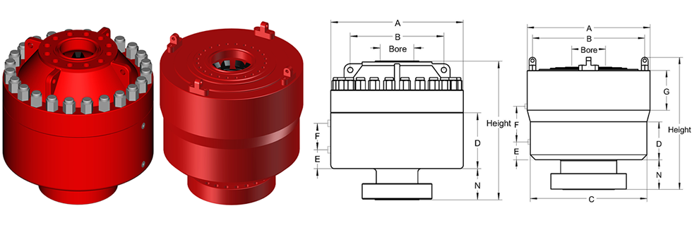 Annular Bop Well Control Equipment , Rubber Core Double Ram Bop