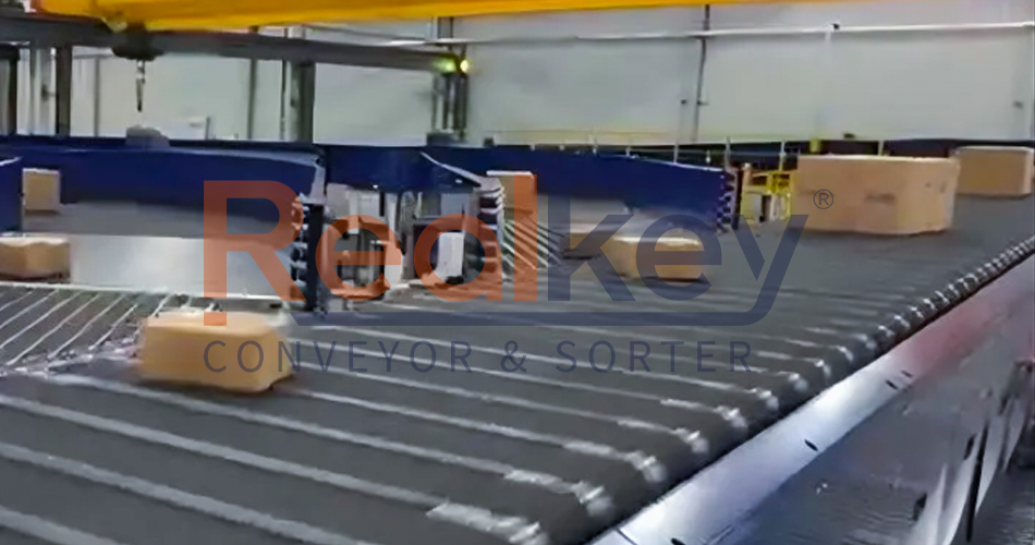 High Speed Sorting Narrow Belt Sorter Conveyor Warehouse Logistic Courier Sortation Center