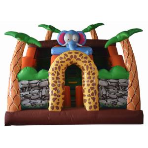 Quality Inflatable Safari Park Bouncy Slide / PVC Inflatable Elephant Bouncer Colourful wholesale