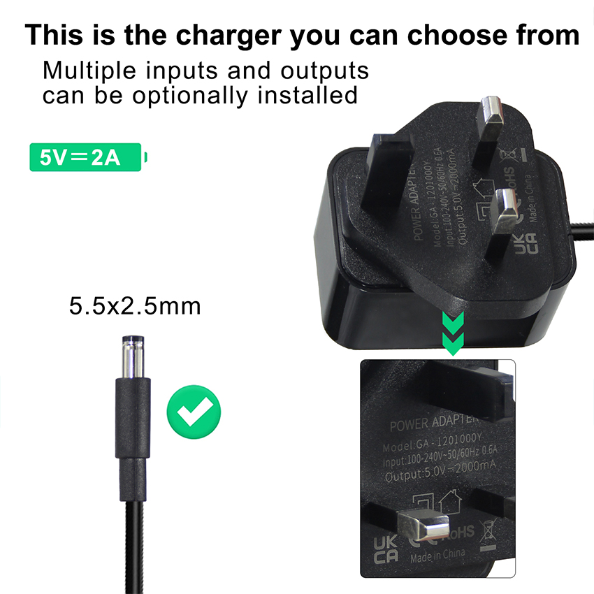 12V 1.5A British Ac To DC 5.5*2.1 5.5*2.5mm Power Supply Adapter with ROHS certificate