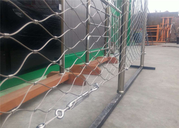 Architectural Metal Wire Rope Mesh , Crimped Stainless Steel Cable Netting