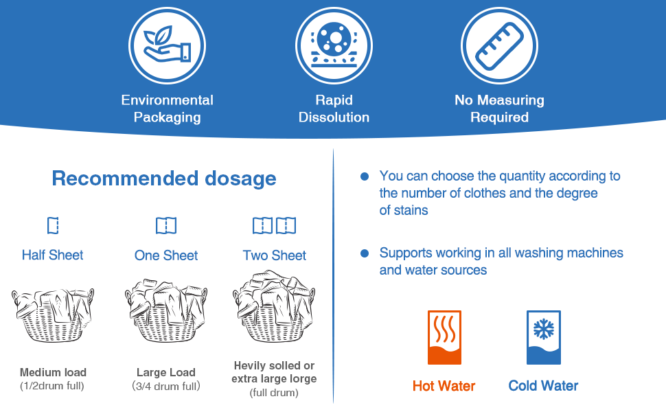 No Measuring Laundry Detergent Paper Medium Bubble Foam for Effective Odor Elimination