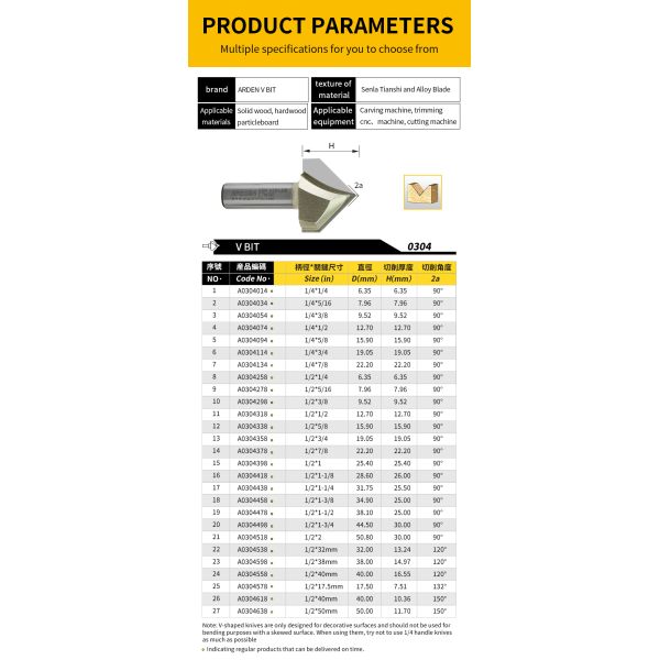Carbide 12.7mm Arden Router Bits 3D Woodworking V Groove Bit Engraving Router