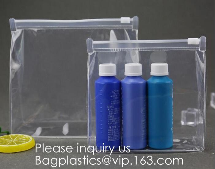 Custom Screen Printing Clear EVA Zip lockk Bags Portable Travel MakeupToiletry Cosmetic Bag Packing Pouch, BAGEASE PACK