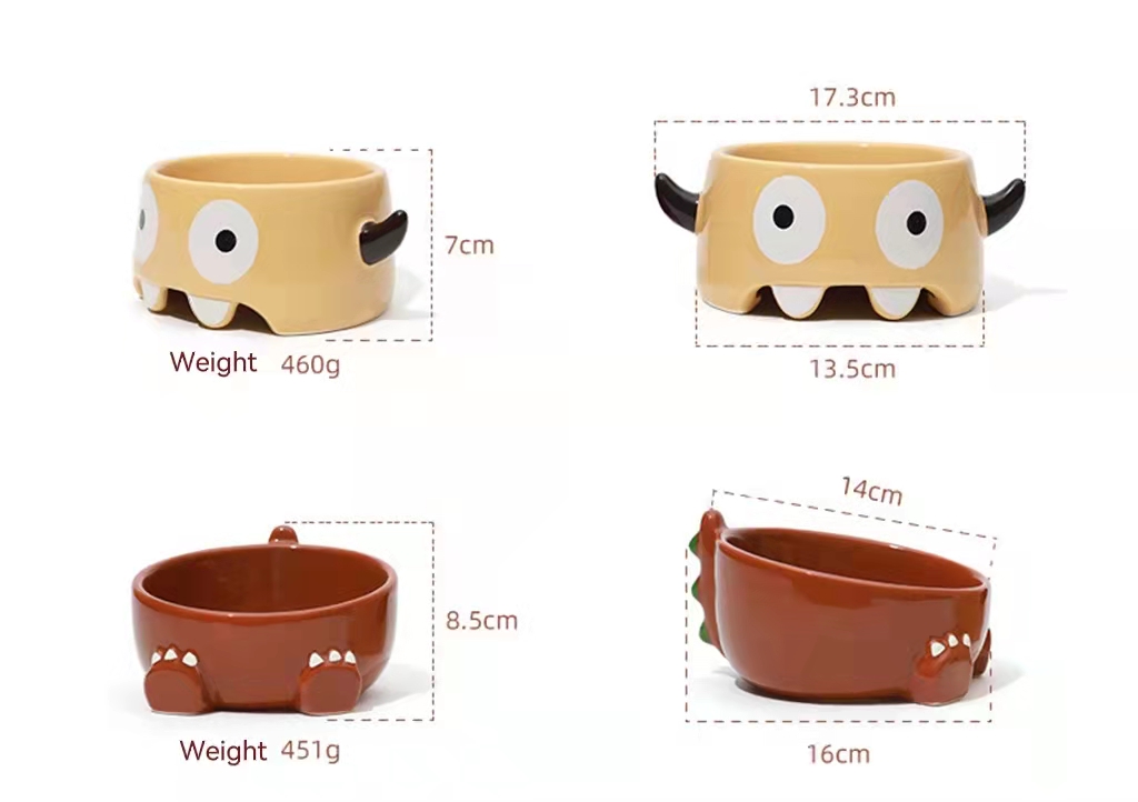Creative Durable Pet Ceramic Bowls , Ceramic Dog Feeders Eco Friendly ODM