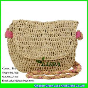 China LUDA natural magnetic paper straw crochet mini crossbody bag on sale
