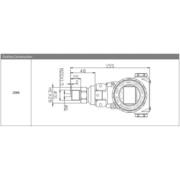 Hengtong Digital Display Hart 4-20mA Pressure Sensor Transducer