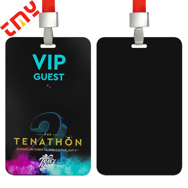 Custom Printed Vip Pass Metal Event Lanyards Badges With Logo for Business Conference