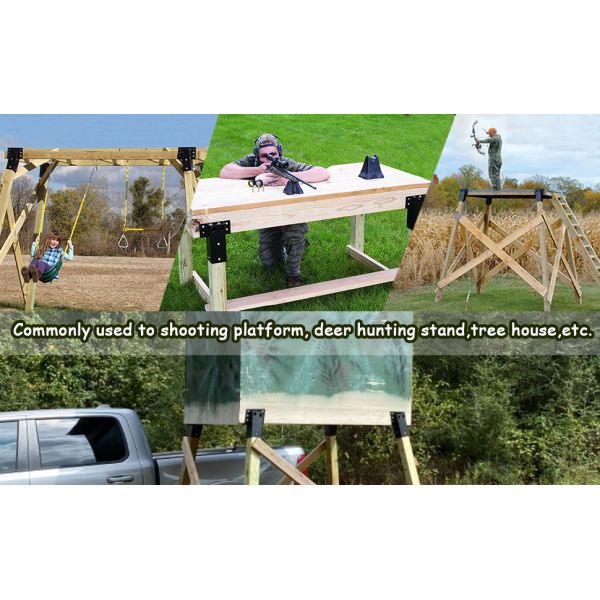 Elevator 4x4 Deer Blind Tree Stand Bracket Outdoor Angle Bracket for Platform Pergolas Observation Deck Swing Frame