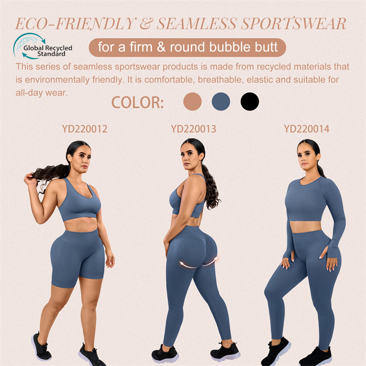 HEXIN Custom Yoga Clothes Long Sleeve Crop Top and Sport Leggings for Plus Size Women