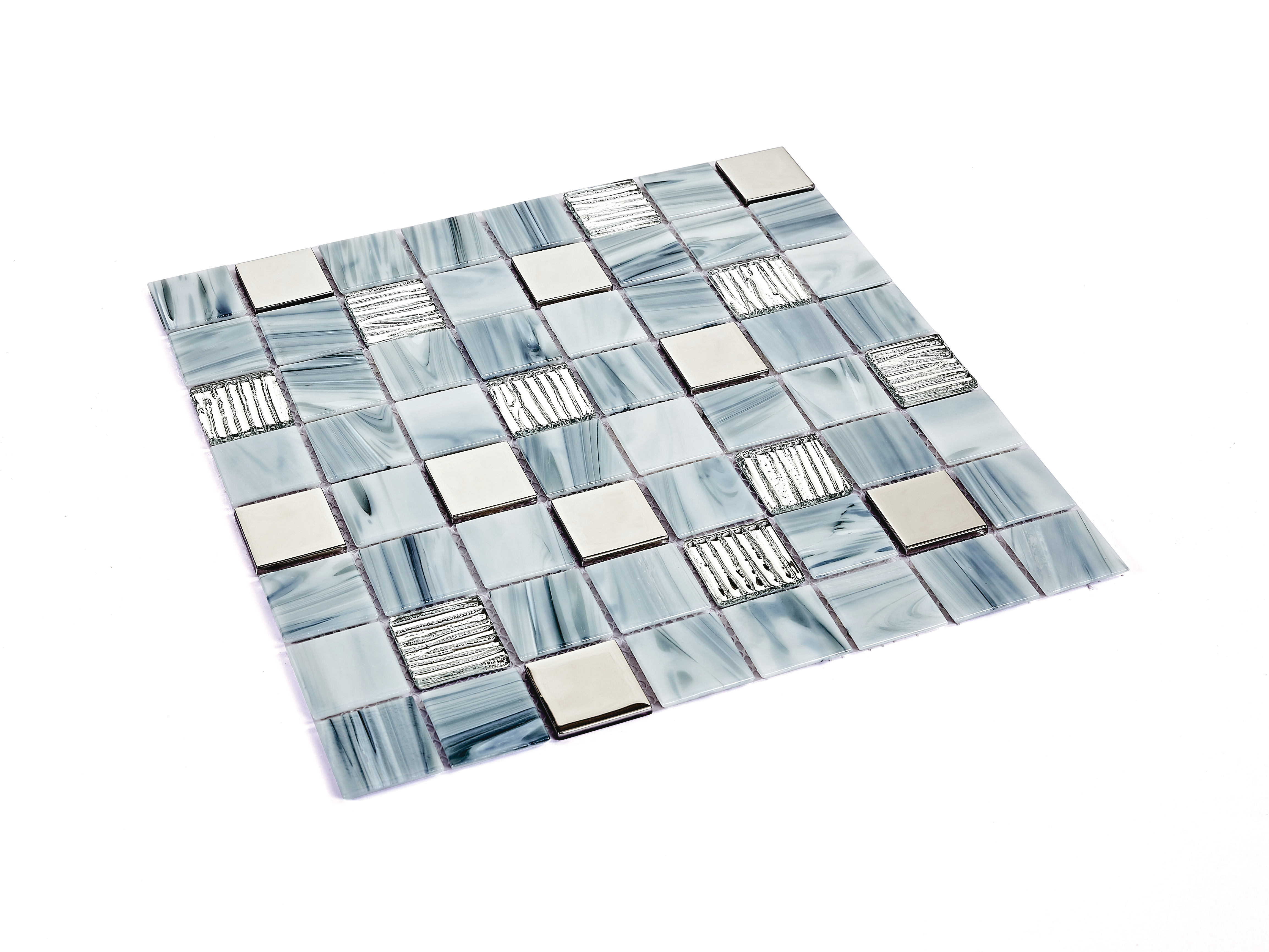 Blue Wear-resistant and Stain-resistant 304x304mm Interior Wall Glass Mosaics For Swimming Pool