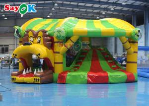 China Lion Inflatable Bounce House With Dry Slide Inflatable Castle Bouncer on sale