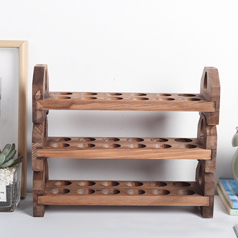 wooden egg holder with Finger holder ,wooden egg tray