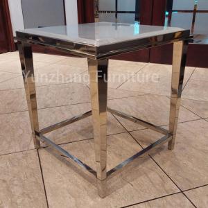 Quality Silver Frame SS201 Simple Bed Table Small CBM Square Table For Bedroom wholesale