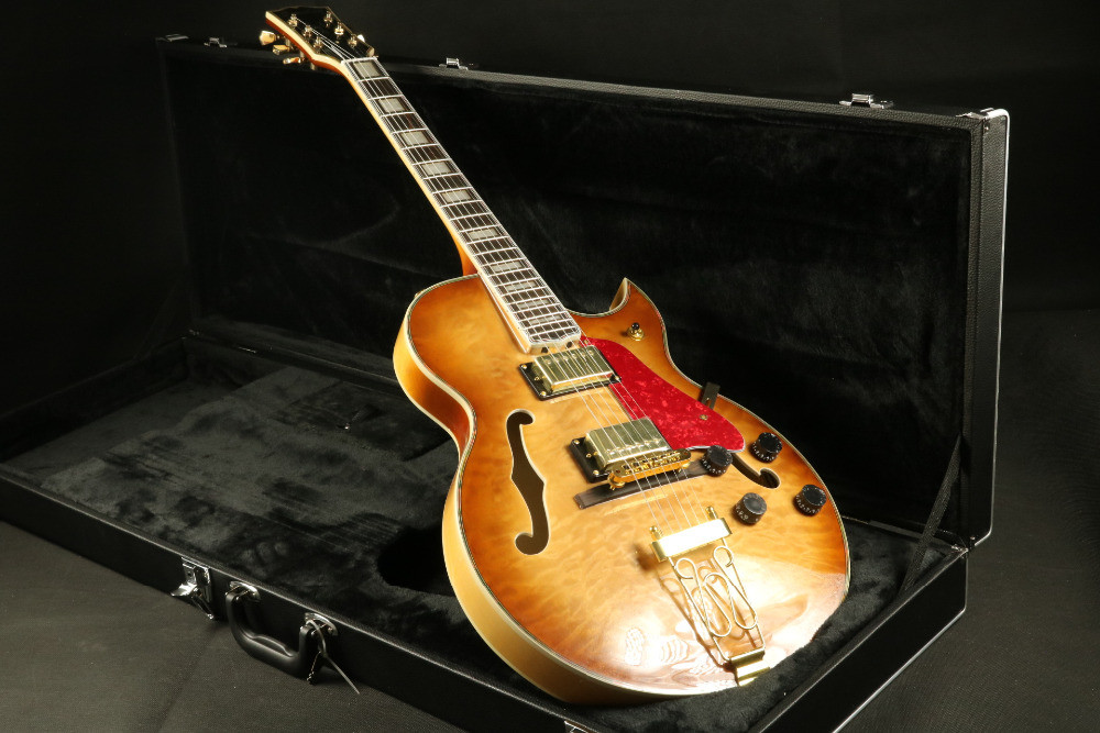 High Quality teaburst thick hollow body block inlay single cutaway electric guitar Guitar
