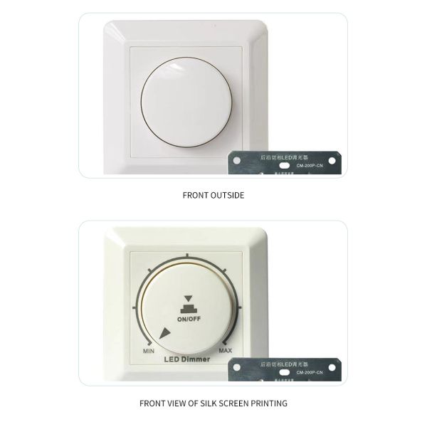 84x84mm Thyristor Dimmer Switch 200W Rear Cut Dimmer Enclosure Standard