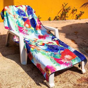 Quality sublimation sand proof beach towels with a zip pocket recycled microfiber swimming pool summer beach towel with bag wholesale