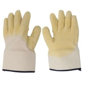 Open Back Latex Coated Gloves Half Coated Latex Builders Gloves