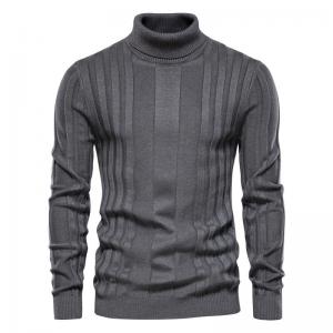 China Streetwear Clothing Men'S Turtleneck Sweater Casual Knit Basic Shirt Pure Color Pullover on sale
